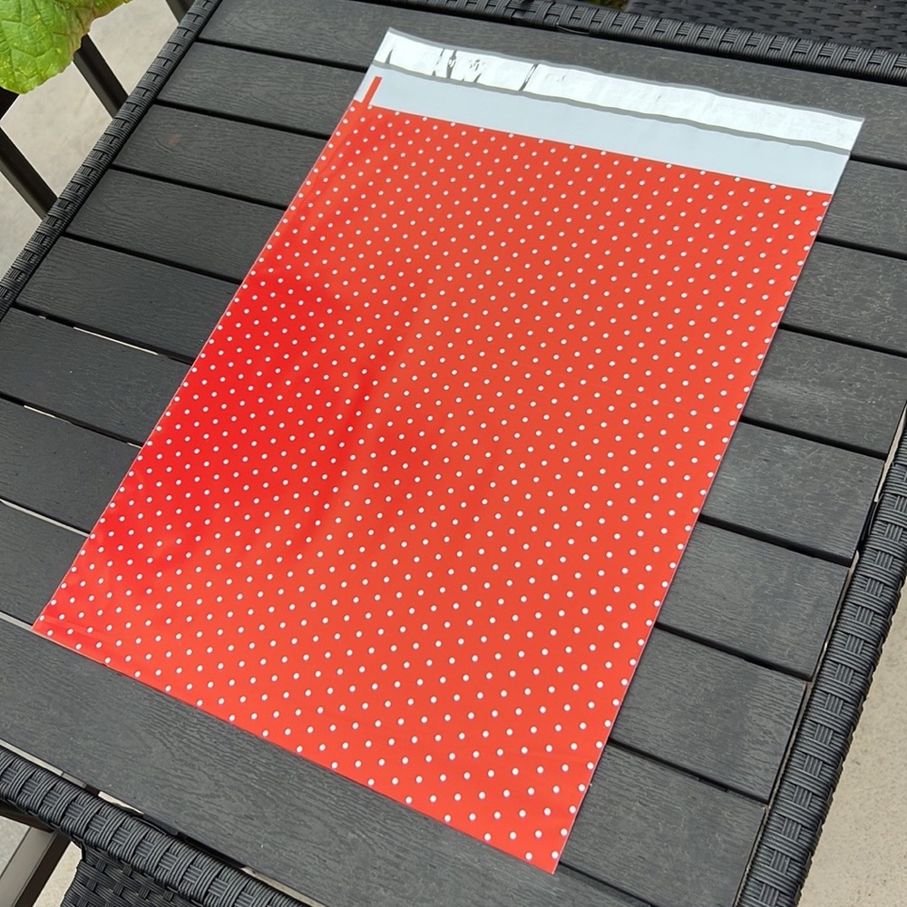 25 pcs Polka Dots Poly Mailers 14.25"x19" inches